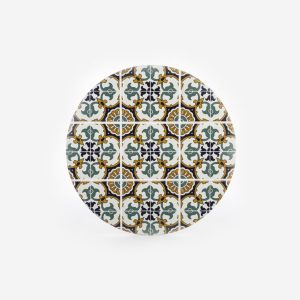 Bomboniera mattonella tonda decorazione barocco Pz. 1