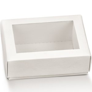 SCATOLA QUADRATA + COPERCHIO TRASPARENTE  80 X 80 X 40 FIBRA BIANCA PZ. 10