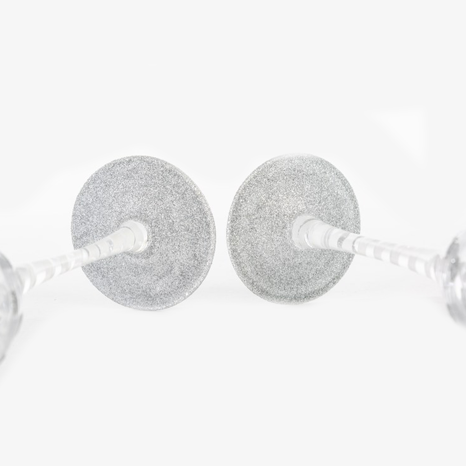 Bomboniera set due flute decorazione argento Pz. 1 - immagine 3