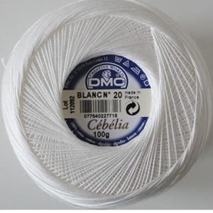 Filato da uncinetto Cebelia DMC 10 gomitoli da 100 gr spessore 20 colore Blanc
