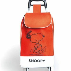 Excelsa Peanuts Snoopy Carrello Spesa, Tessuto, Rosso