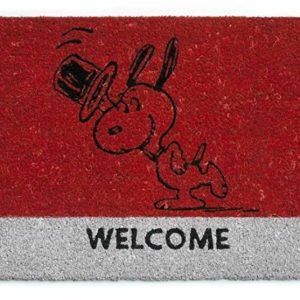 Excelsa Peanuts Zerbino Snoopy, Fibra Cocco, Rosso, 40x60x1.5 cm.