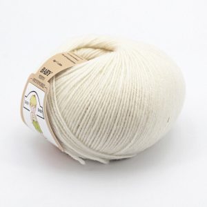 Lana Baby Merino 100% 10 gomitoli per Neonati col. 800 Panna gr. 50