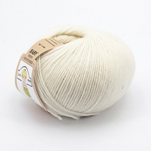 Lana Baby Merino 100% 10 gomitoli per Neonati col. 800 Panna gr. 50