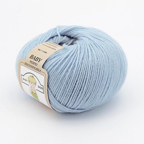 Lana Baby Merino 100% 10 gomitoli per Neonati col. 61 Azzurro gr. 50 - immagine 4