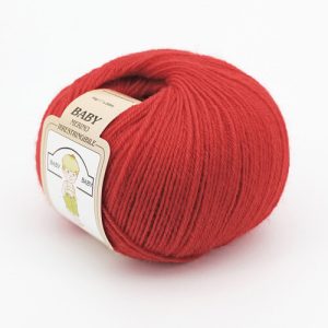 Lana Baby Merino 100% 10 gomitoli per Neonati col. 570 Rosso gr. 50