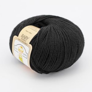Lana Baby Merino 100% 10 gomitoli Baby per Neonati col. 200 Nero gr. 50