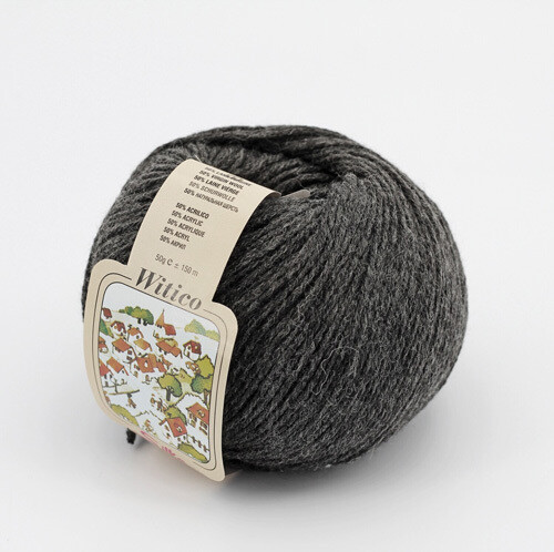 Witico 50% Lana 50% acr. 10 gomitoli colore 875 Grigio antracite gr. 50 - immagine 2