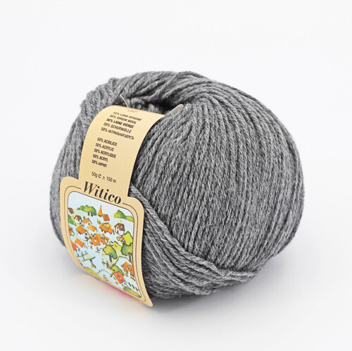 Witico 50% Lana 50% acr. 10 gomitoli colore 843 Grigio scuro gr. 50