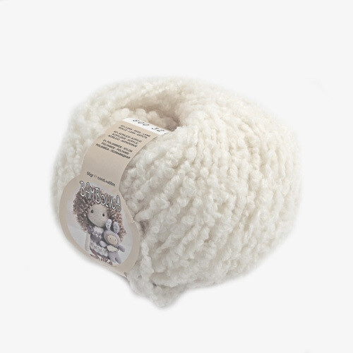 Lana Bouclè per Capelli Bambolina colore 800 Panna grammi 50 Pz. 10 - immagine 2