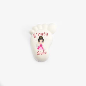 Bomboniera orma piede con calamita personalizzabile Pz. 12