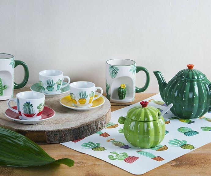 Excelsa Cactus Set 6 tazzine caffè con piattini - immagine 3