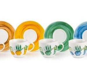 Excelsa Cactus Set 6 tazzine caffè con piattini