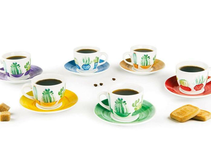 Excelsa Cactus Set 6 tazzine caffè con piattini - immagine 4