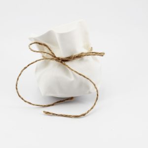 Secchiello piccolo in cotone con cordoncino in juta pz 22