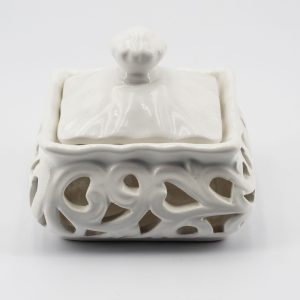 Bomboniera scatola traforata in porcellana Pz. 1