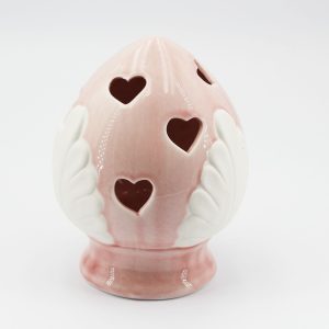 Bomboniera in porcellana pomo led rosa dimensioni: 8 x 10 cm. Pz. 4