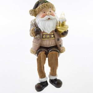 Babbo Natale Resina con Led 1 pz