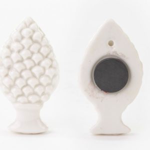 Bomboniera Calamita Pigna Porcellana Bianco 24 pz