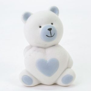 Bomboniera Orsetto Cuore Porcellana Celeste 6 pz