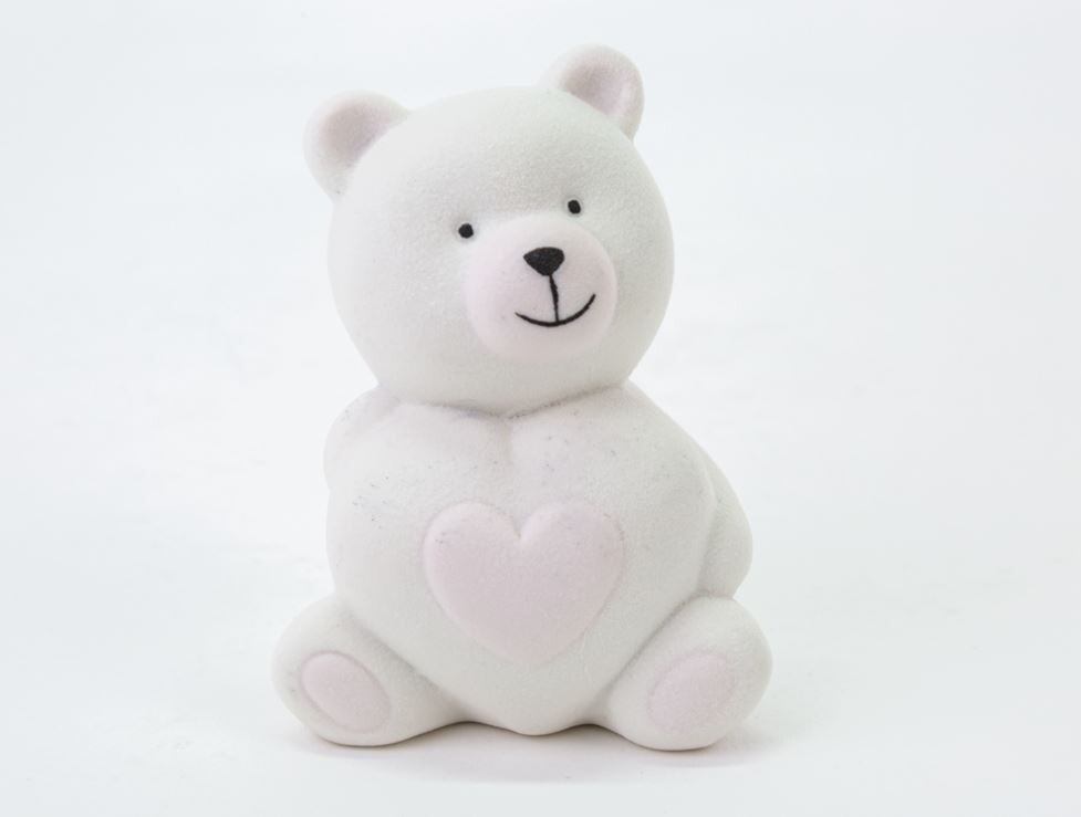 Bomboniera Orsetto Cuore Porcellana Rosa 6pz - immagine 2