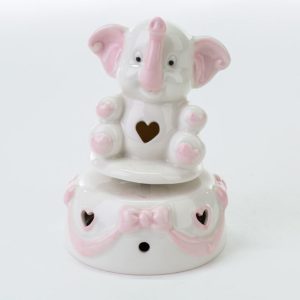 Bomboniera Carillon Elefantino rosa 1pz