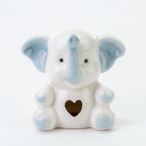 Bomboniera Elefantino Porcellana celeste 6 pz