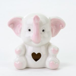 Bomboniera Elefantino Porcellana rosa 6 pz