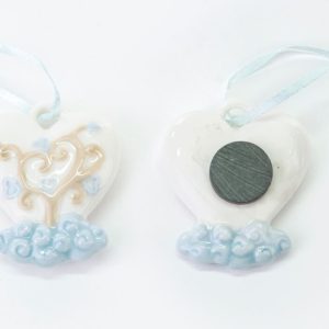 Bomboniera Appendino Calamita Cuore Celeste 12pz