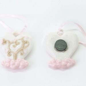 Bomboniera Appendino Calamita Cuore Rosa 12pz