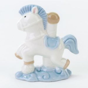 Bomboniera Cavalluccio Porcellana Celeste 6 pz