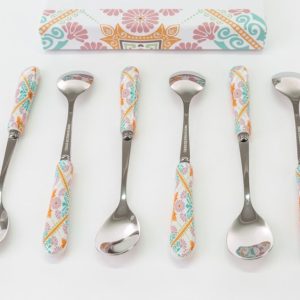 Bomboniera Set Cucchiaini decorazione Aloha con astuccio Pz. 6