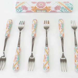Bomboniera Set Forchettine decorazione Aloha con astuccio Pz. 6