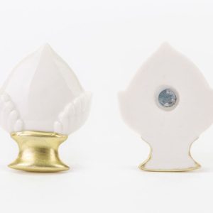 Bomboniera Calamita Pomo Porcellana Bianco 12 pz