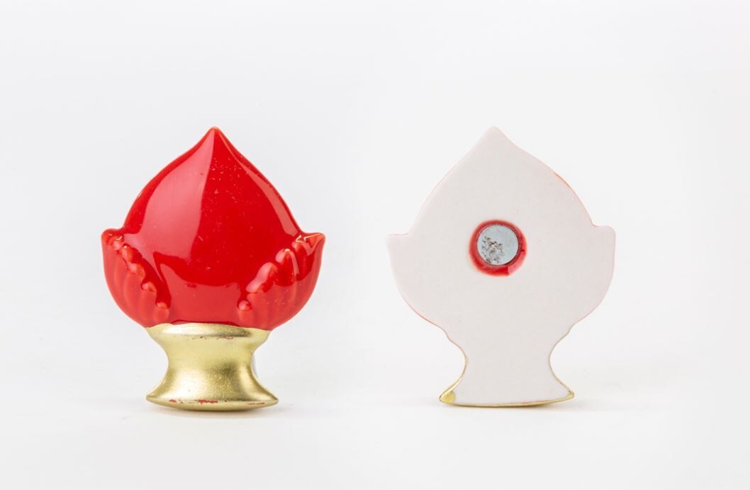 Bomboniera Calamita Pomo Porcellana Rosso 12 pz - immagine 2