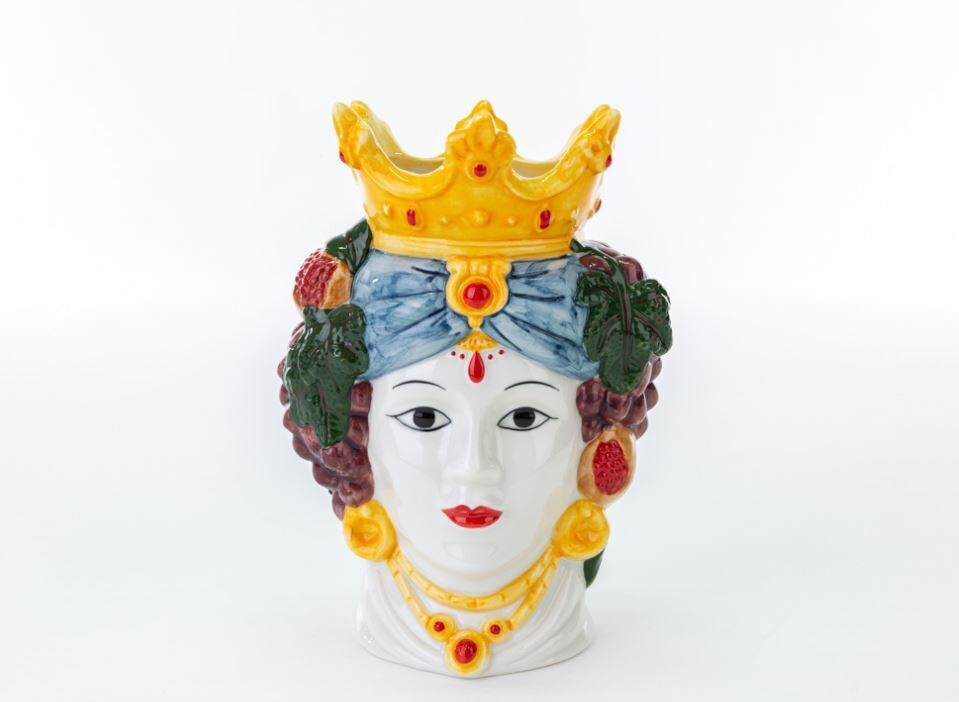 Bomboniera Vaso Testa di moro donna grande colorato Pz.1 - immagine 2