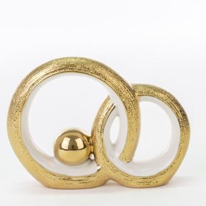 Bomboniera Cerchi Oro Porcellana 2pz