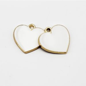 Applicazione Decorazione Cuori Bianco e oro Pz. 12