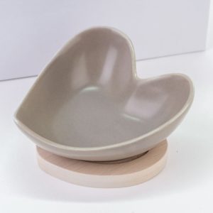 Bomboniera Ciotolina Cuore Grigio con Astuccio Pz. 1