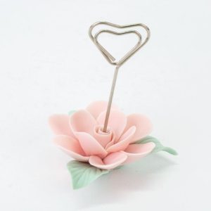 Bomboniera segnaposto fiore rosa Pz. 6