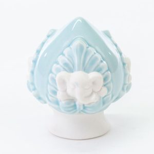 Bomboniera Pomo Elefante Porcellana Celeste 4 pz