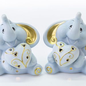 Bomboniera Elefantino Porcellana 2 pz assortiti
