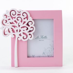 Bomboniera Portafoto Resina Albero Rosa