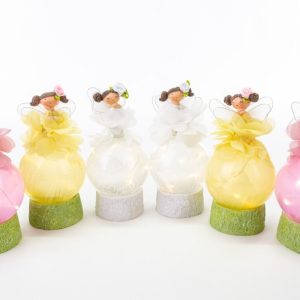 Bomboniera Fatina Resina su Sfera Led 6 pz