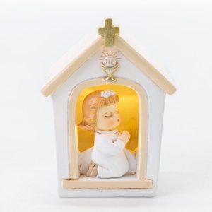 Bomboniera Bimba Chiesa Comunione Led Resina 6 pz