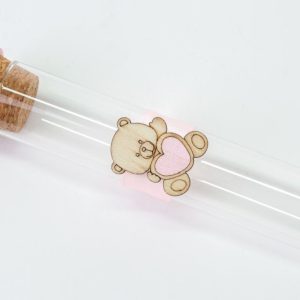 Bomboniera Provetta vetro orsetto rosa 240 pz (0,65 al pz.)