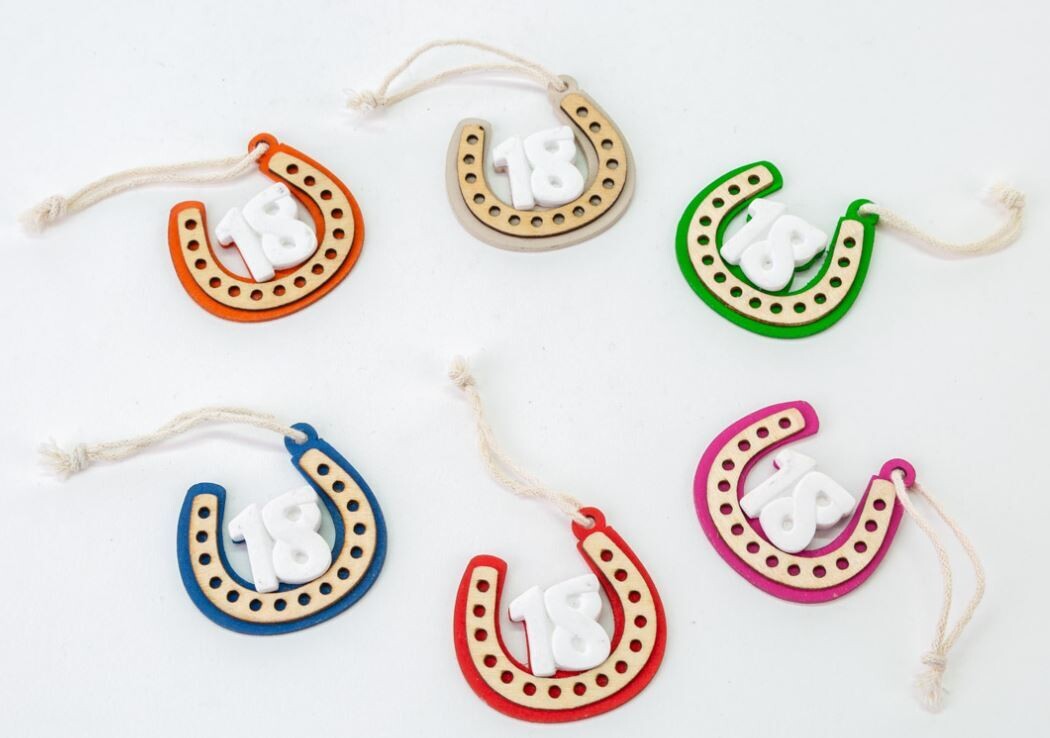 Appendino ferro di cavallo legno 18esimo 6 assortiti 72 pz