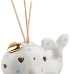 Profumatore balena celeste porcellana con Led Star Pz.1