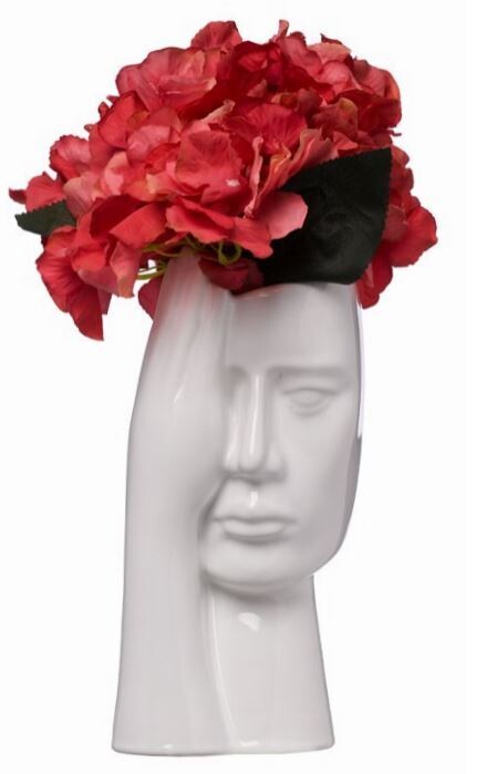 Bomboniera vaso volto mano bianco con scatola 1 pz - immagine 2