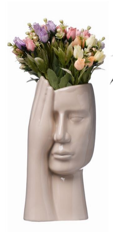 Bomboniera vaso volto mano tortora con scatola 1 pz - immagine 2